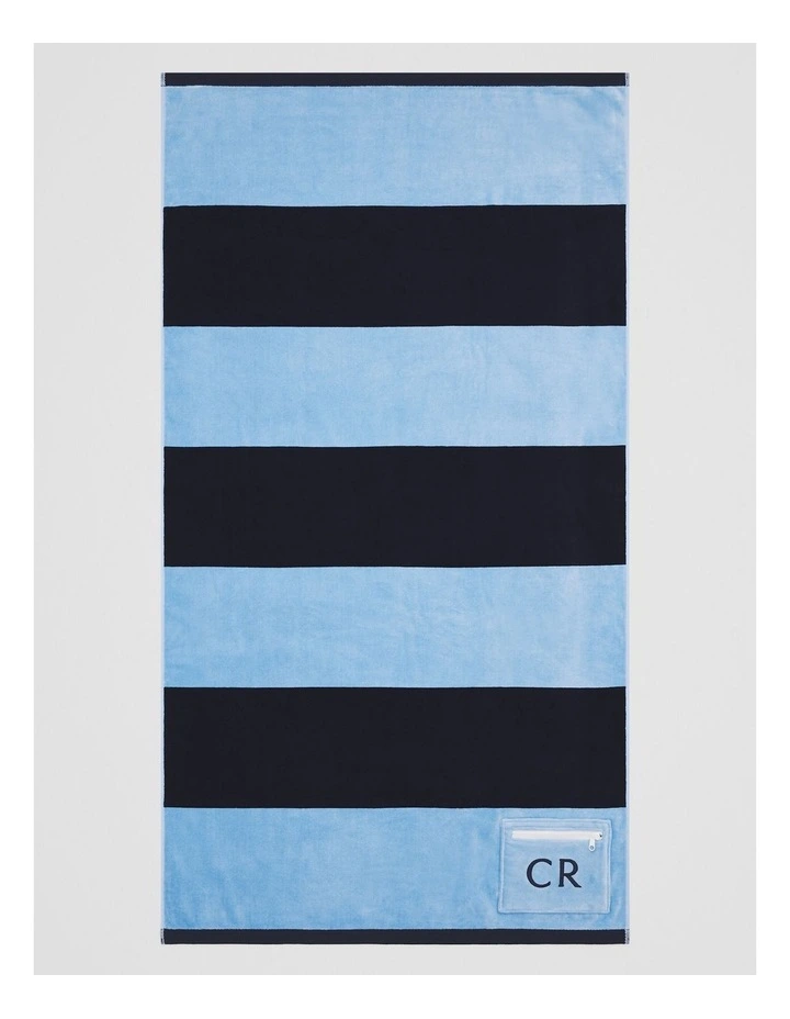 Harvey Australian Cotton Beach Towel in Navy image 1