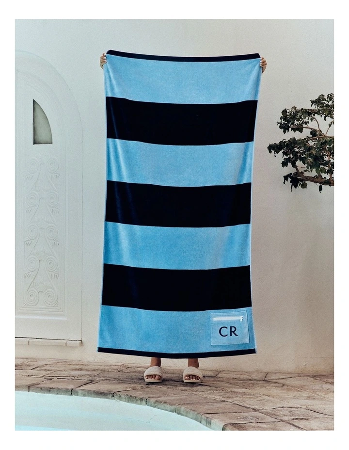 Harvey Australian Cotton Beach Towel in Navy image 2