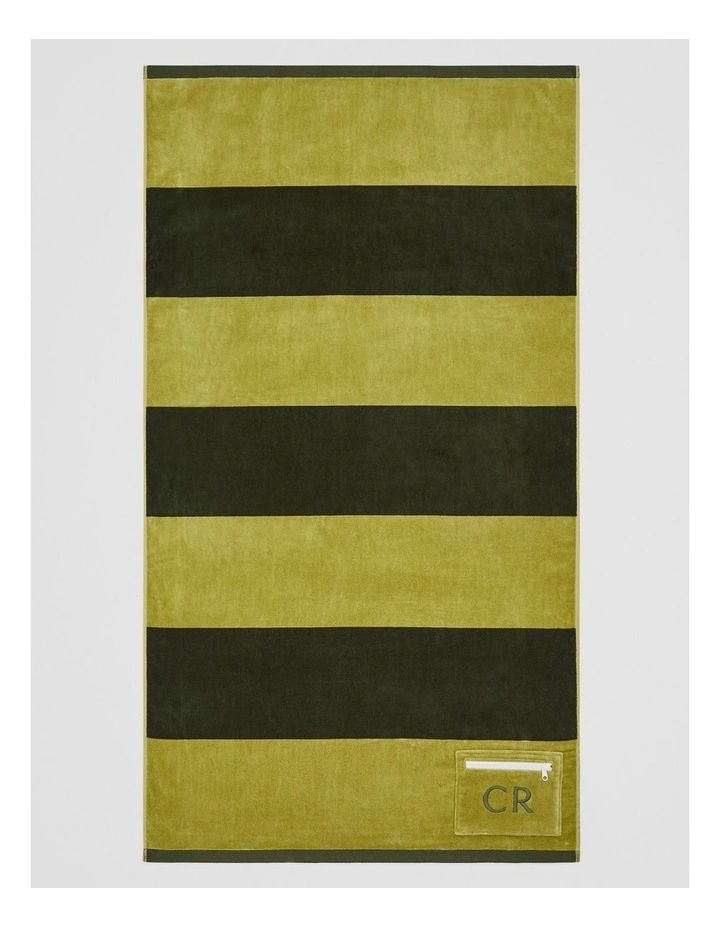 Harvey Australian Cotton Beach Towel in Moss Green image 2