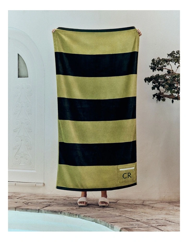 Harvey Australian Cotton Beach Towel in Moss Green image 3