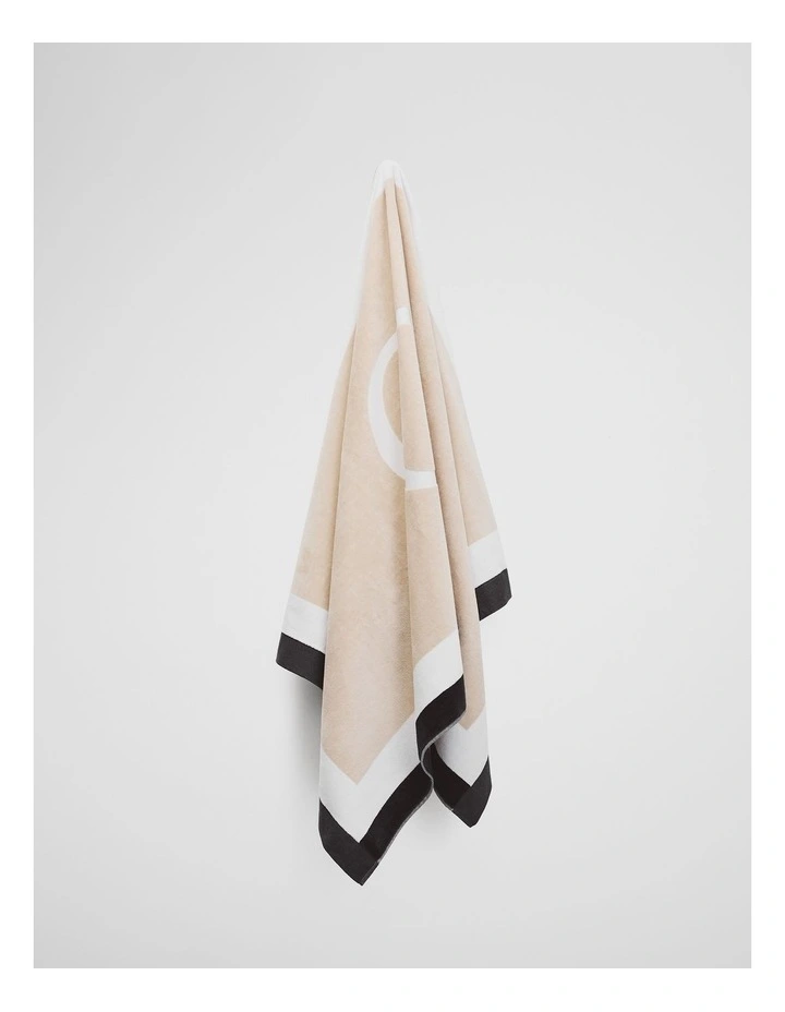 Cr Border Australian Cotton Beach Towel in Sand image 4