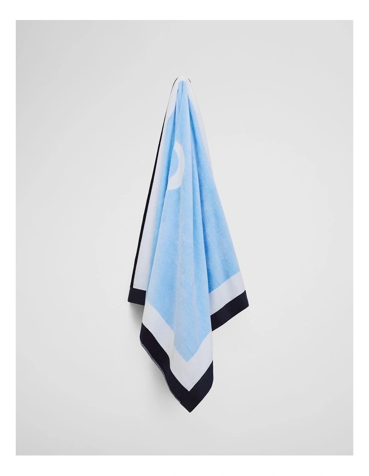 Cr Border Australian Cotton Beach Towel in Cloud image 3