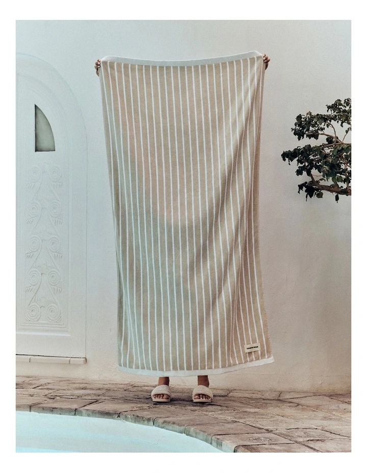 Keppel Australian Cotton Beach Towel in Sand image 2