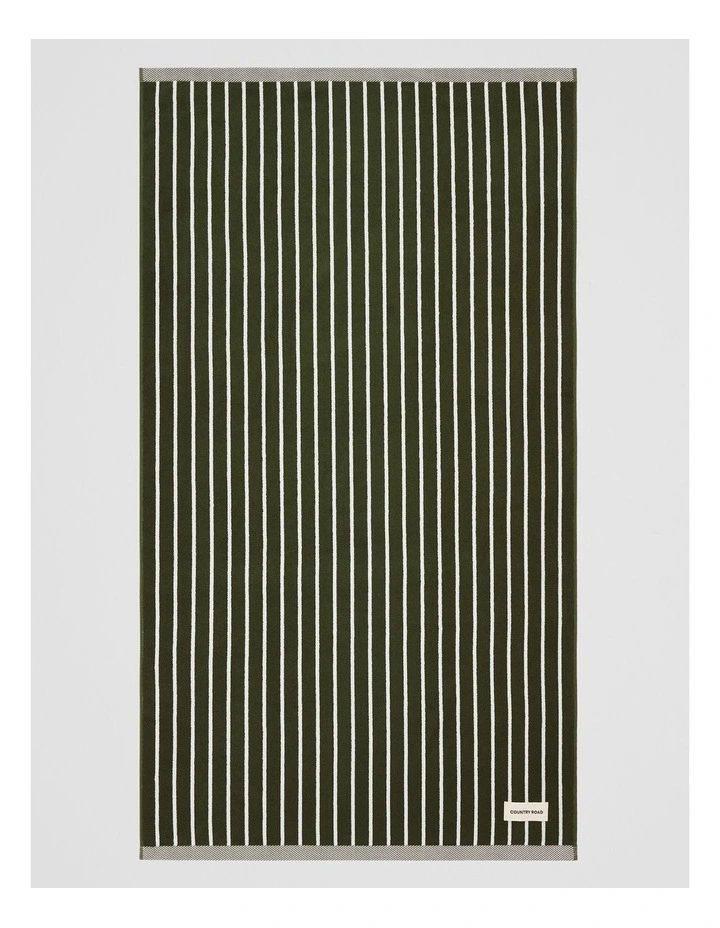 Keppel Australian Cotton Beach Towel in Dark Olive image 1