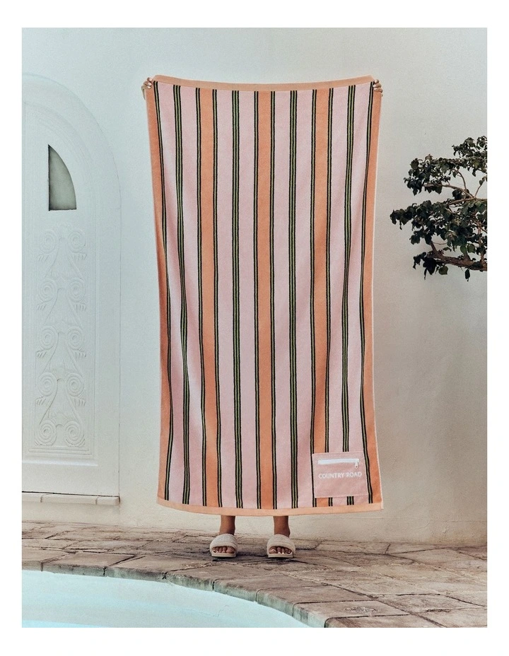 Jervis Australian Cotton Beach Towel in Peach image 3