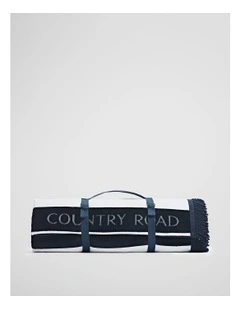 Beau Australian Cotton Beach Blanket in Navy