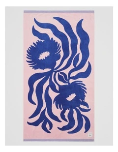 Karkalla Australian Cotton Beach Towel in Dawn Pink