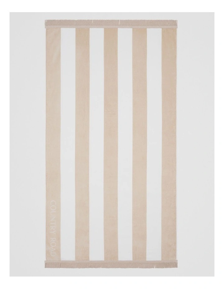 Beau Australian Cotton Beach Towel in Sand image 1