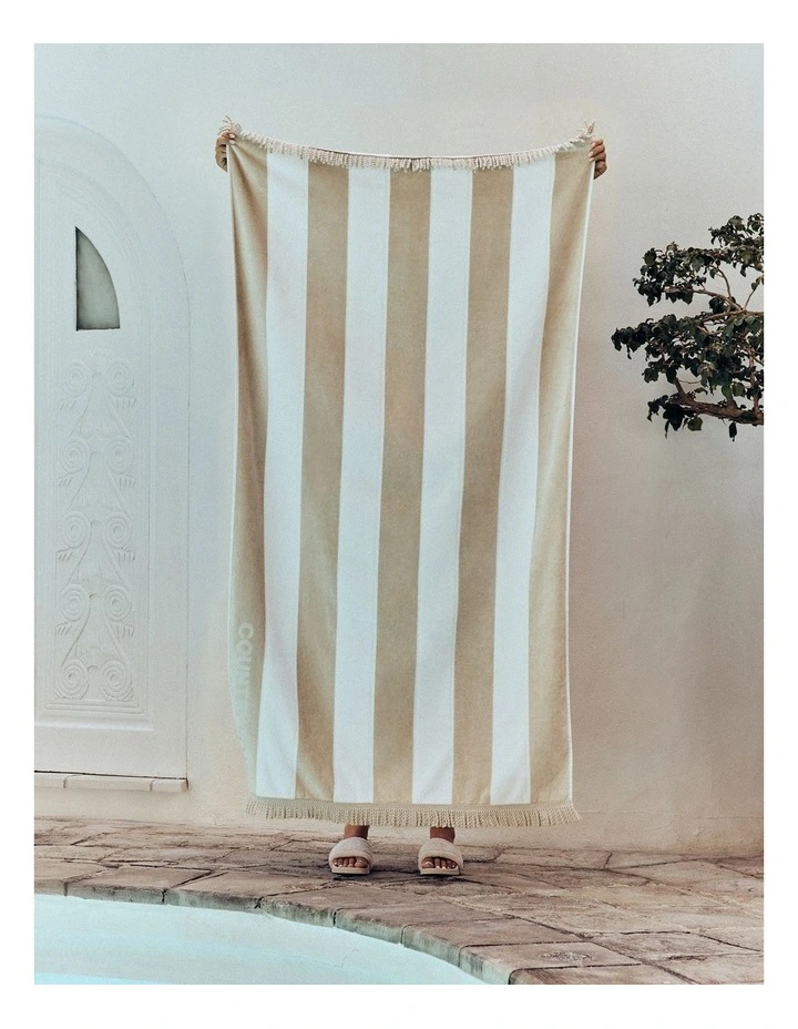 Beau Australian Cotton Beach Towel in Sand image 2