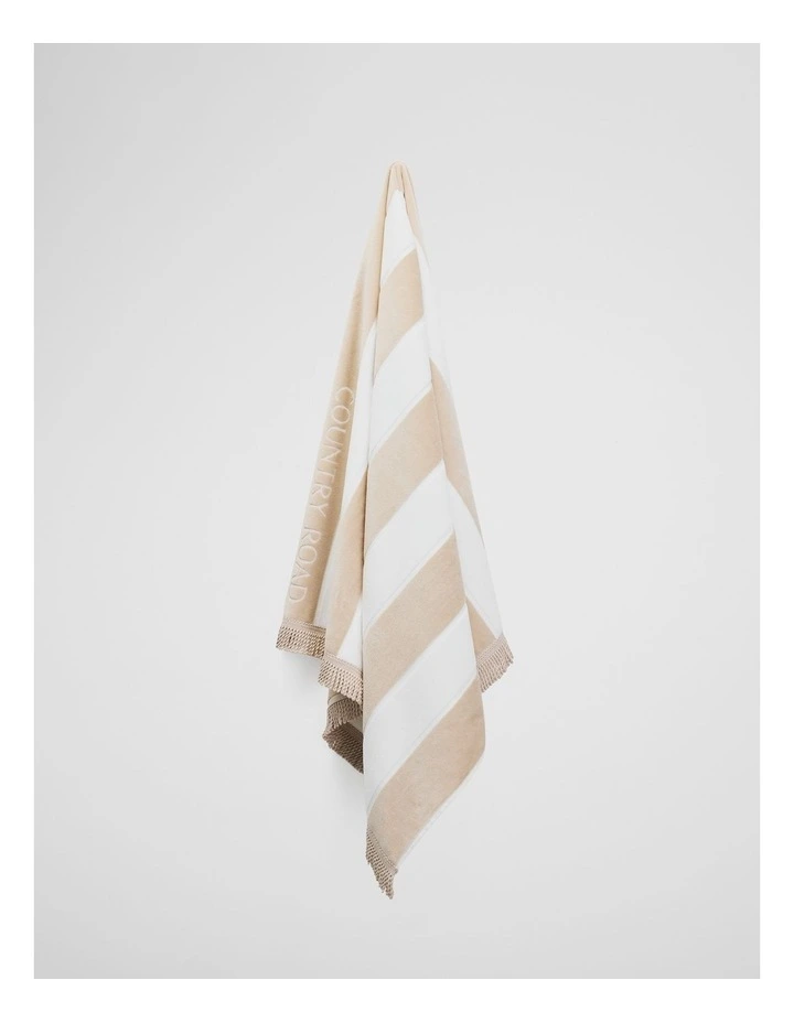 Beau Australian Cotton Beach Towel in Sand image 4