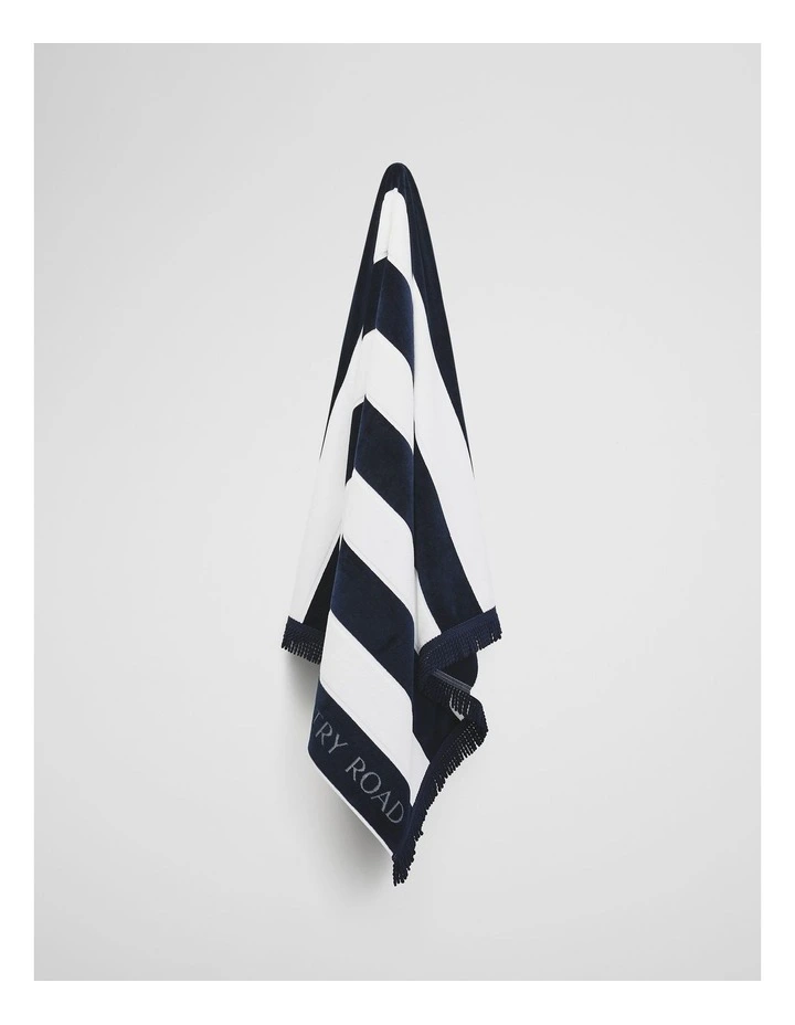 Beau Australian Cotton Beach Towel in Navy image 4