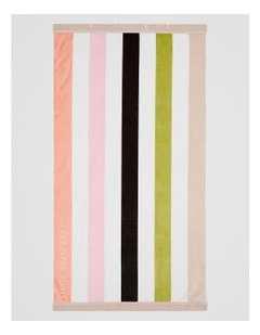 Beau Australian Cotton Beach Towel in Peach Multi