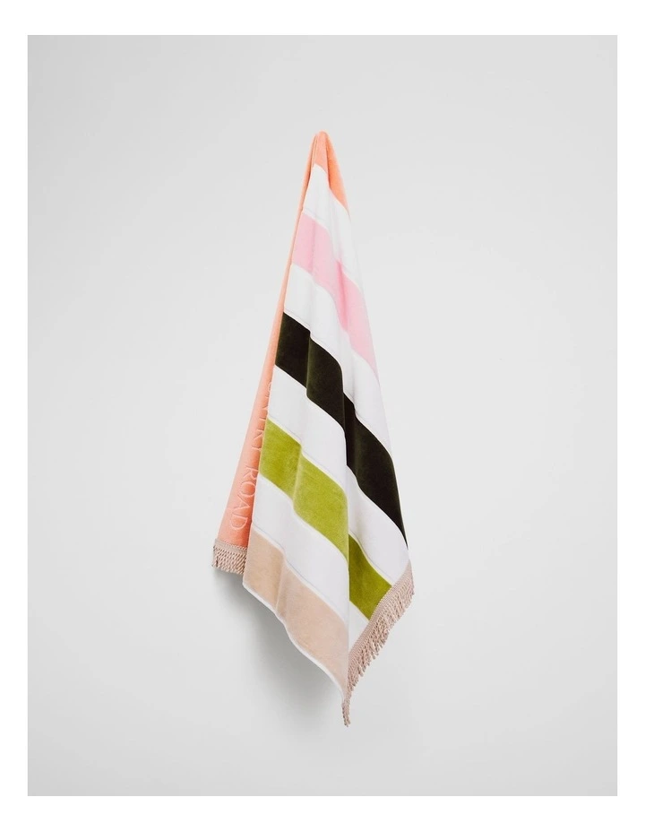 Beau Australian Cotton Beach Towel in Peach Multi image 4