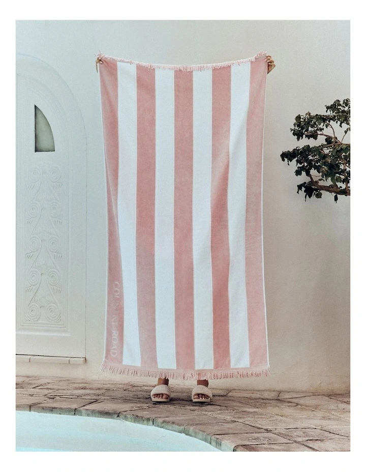 Beau Australian Cotton Beach Towel in Dawn Pink image 2