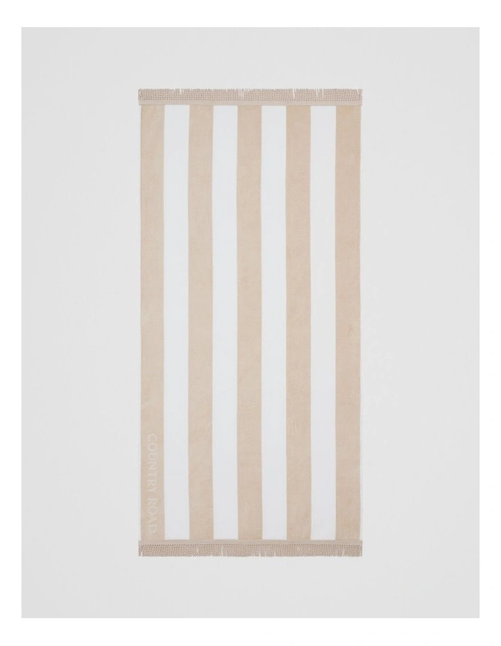 Beau Australian Cotton Small Beach Towel in Sand image 1