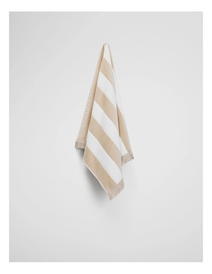 Beau Australian Cotton Small Beach Towel in Sand image 3