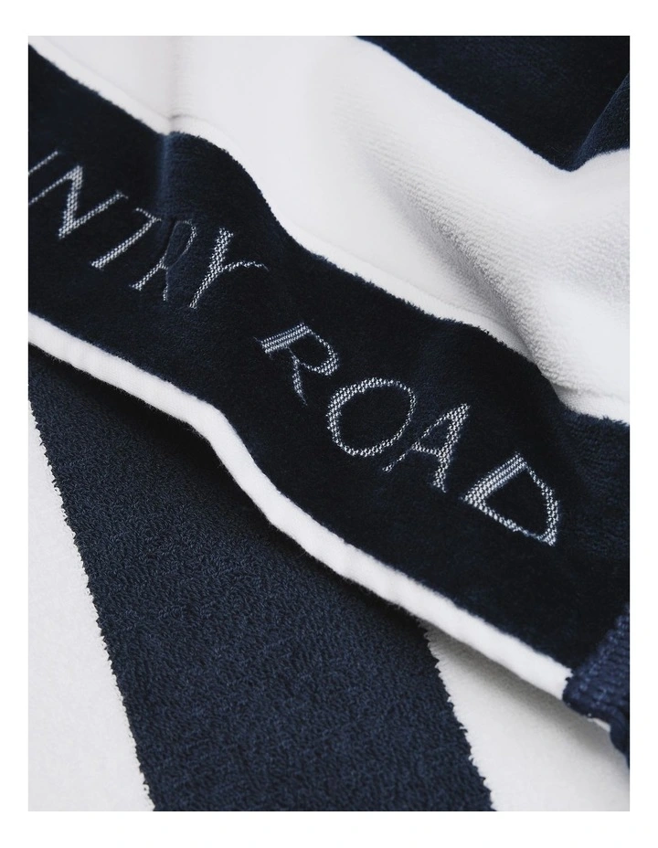 Beau Australian Cotton Small Beach Towel in Navy image 2