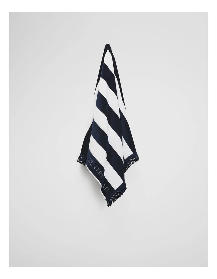 Beau Australian Cotton Small Beach Towel in Navy image 3