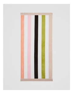 Beau Australian Cotton Small Beach Towel in Peach Multi
