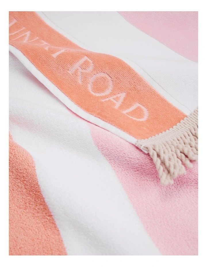 Beau Australian Cotton Small Beach Towel in Peach Multi image 2