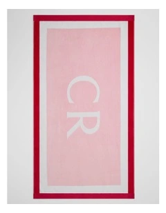 Cr Australian Cotton Border Towel in Dawn Pink