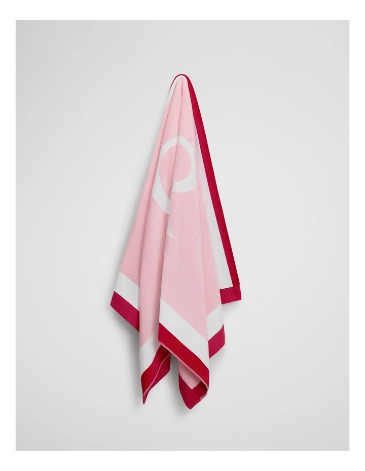 Cr Australian Cotton Border Towel in Dawn Pink image 2