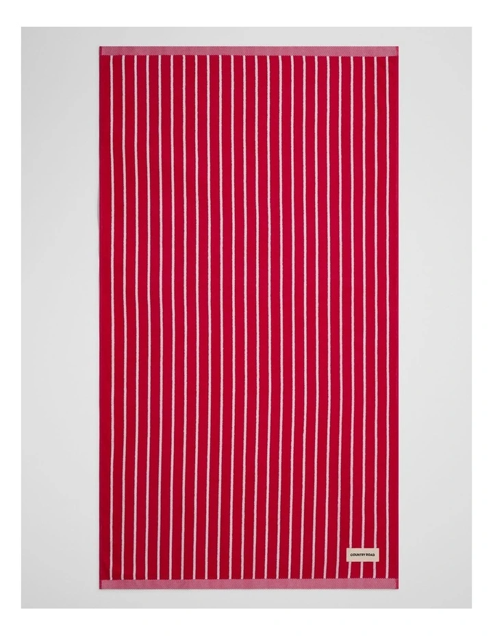 Keppel Australian Cotton Beach Towel in Crimson image 1