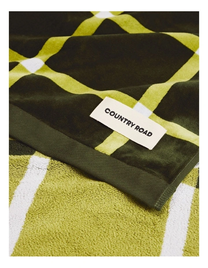 Cluny Australian Cotton Beach Towel in Dark Olive image 2
