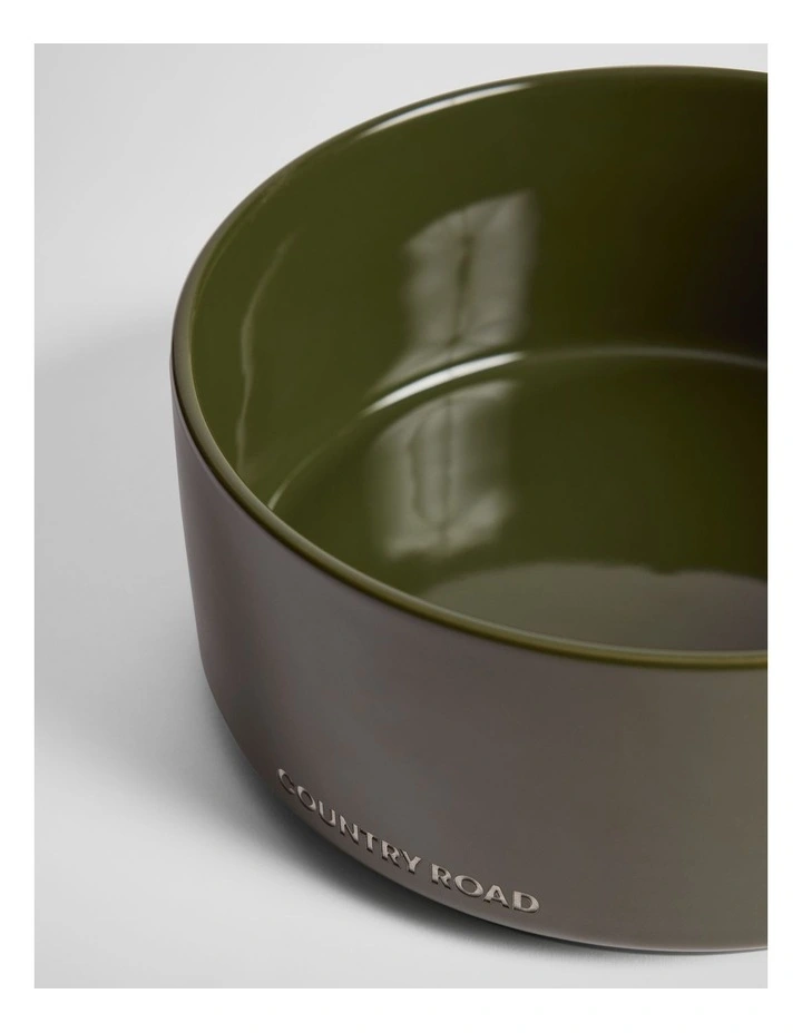 Axel Small Pet Bowl in Dark Olive image 2