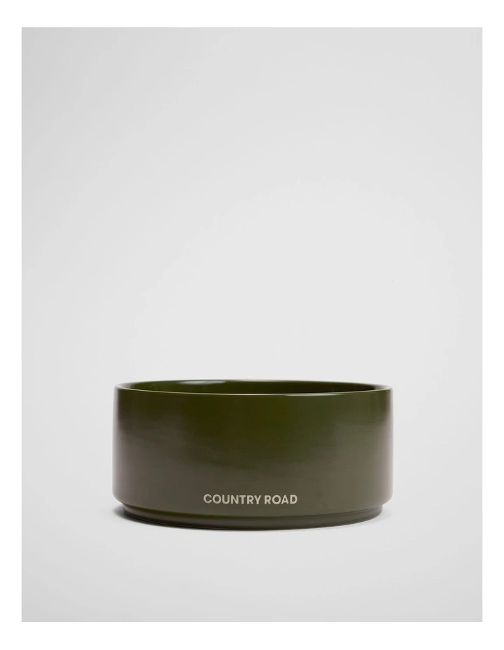 Axel Large Pet Bowl in Dark Olive image 1