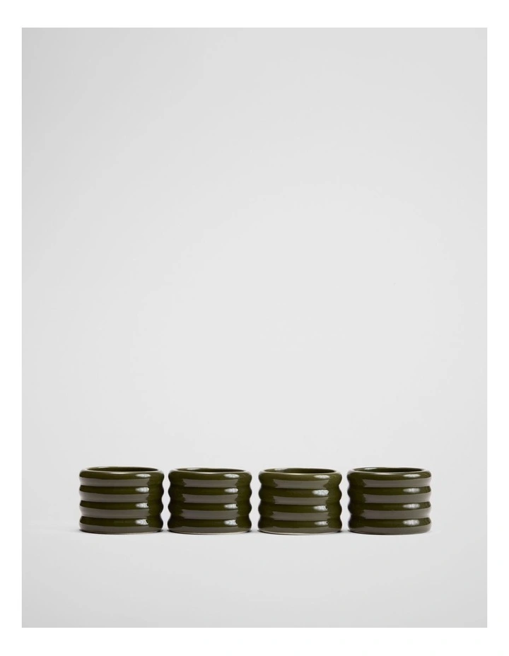 Fraser Napkin Ring Set Of 4 in Dark Olive image 1