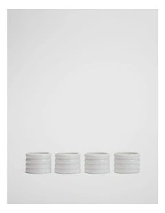 Fraser Napkin Ring Set Of 4 in Snow