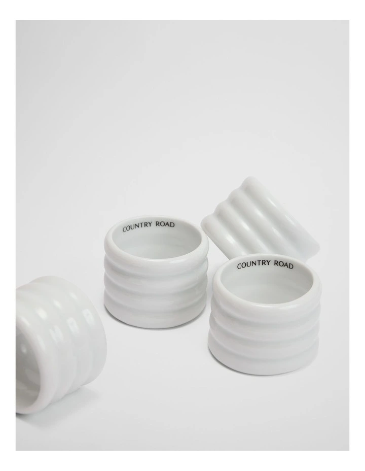 Fraser Napkin Ring Set Of 4 in Snow image 2