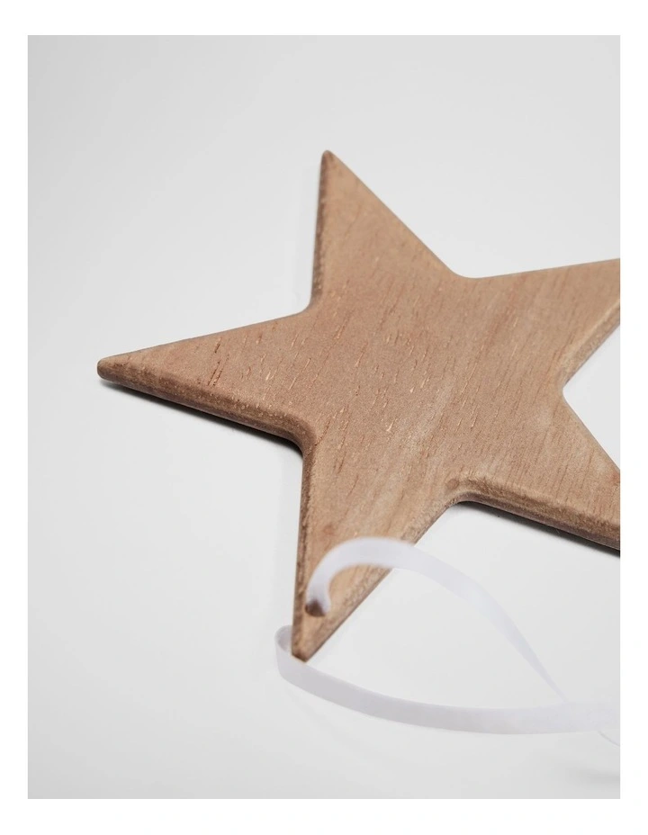 Star Timber Decoration in Walnut image 2