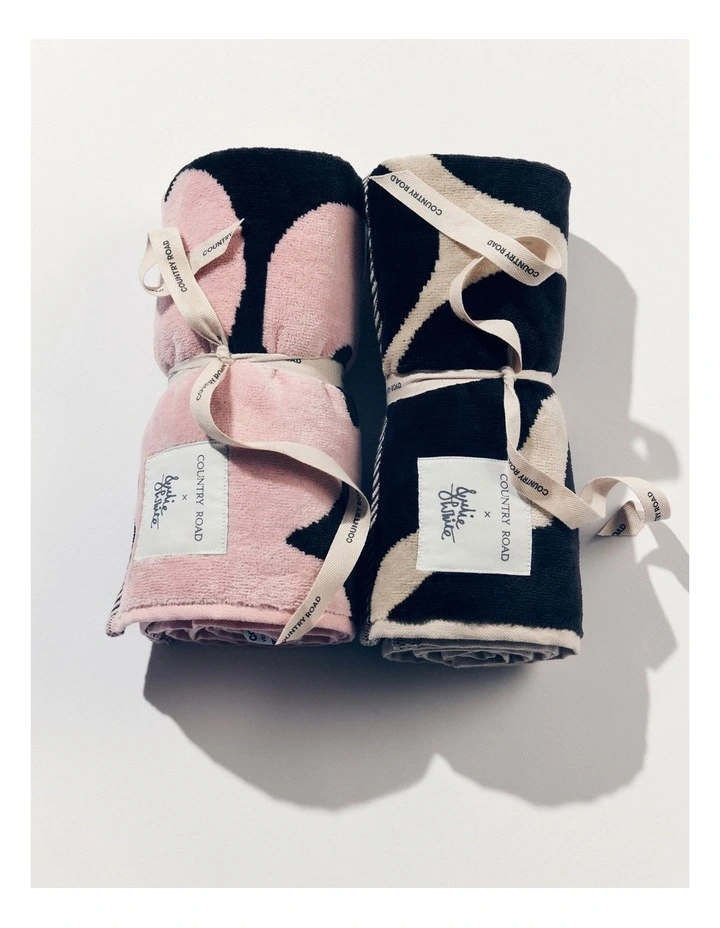 Cr X Julie White Australian Cotton Canopy Sport Towel in Dawn Pink image 2