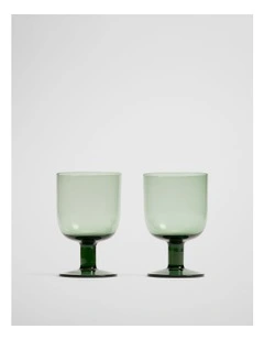 Lowe Wine Glass Set Of 2 in Dark Olive