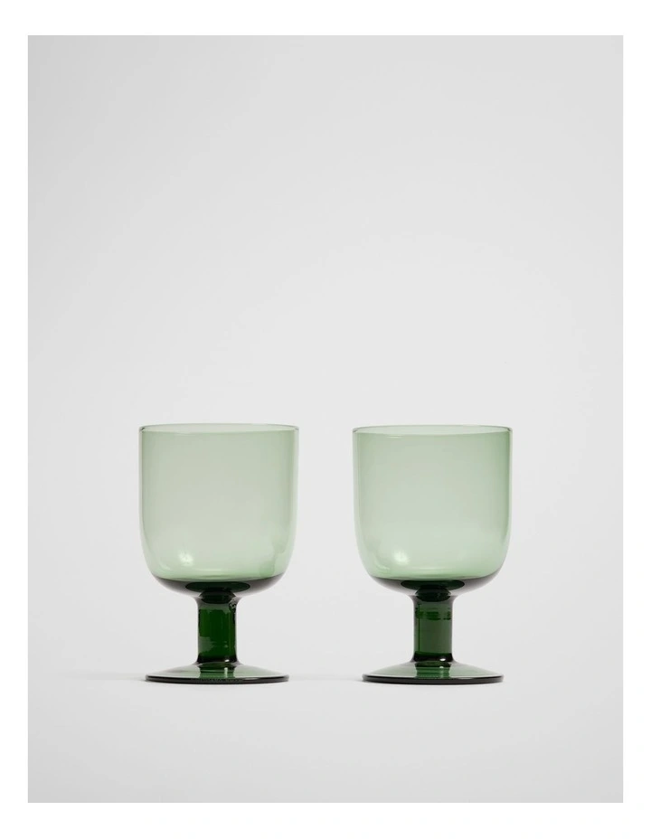 Lowe Wine Glass Set Of 2 in Dark Olive image 1