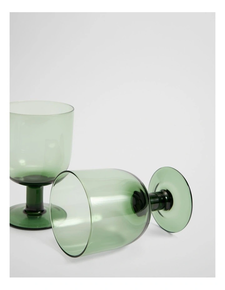 Lowe Wine Glass Set Of 2 in Dark Olive image 2