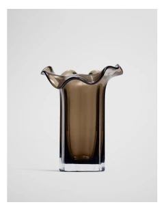 Celeste Small Glass Vase in Dark Ash