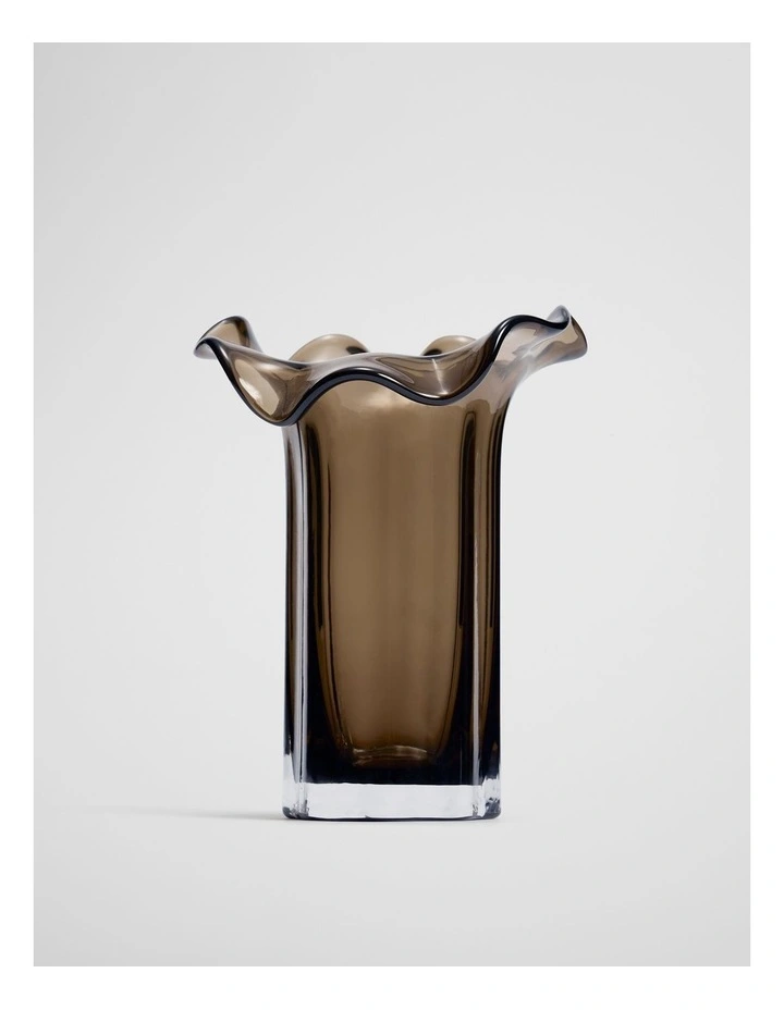 Celeste Small Glass Vase in Dark Ash image 1