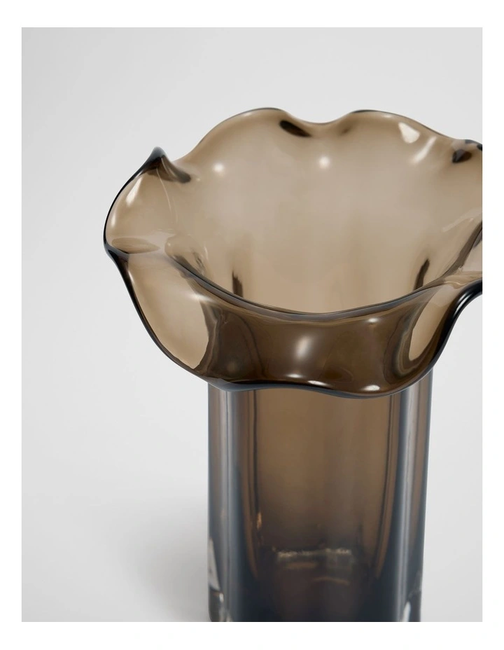 Celeste Small Glass Vase in Dark Ash image 2