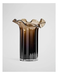Celeste Large Glass Vase in Dark Ash