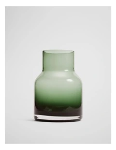 Darce Small Glass Vase in Dark Olive
