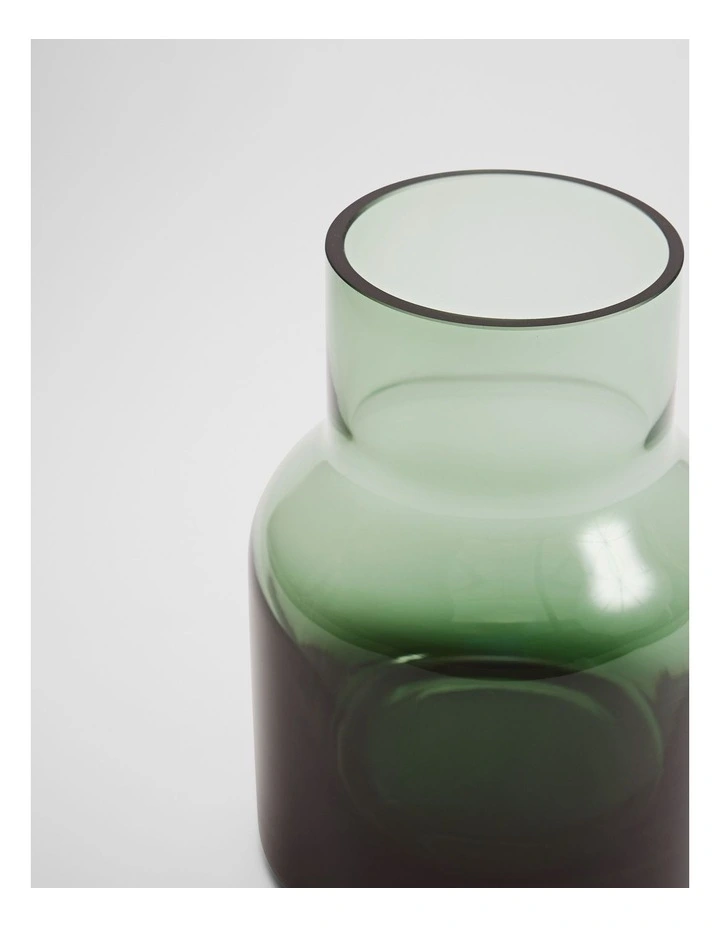 Darce Small Glass Vase in Dark Olive image 2