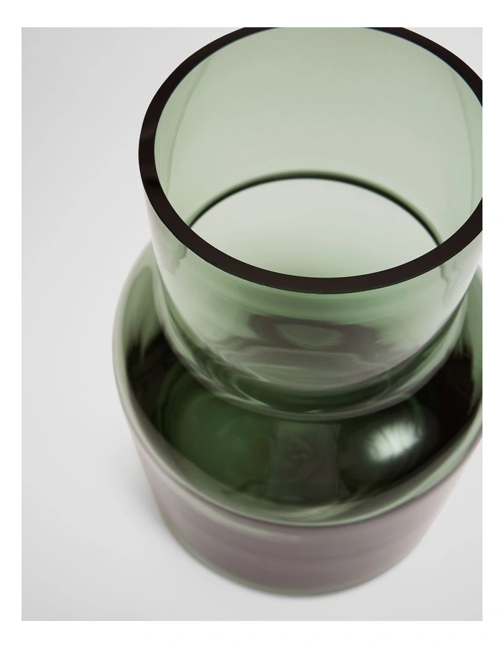 Darce Large Glass Vase in Dark Olive image 2