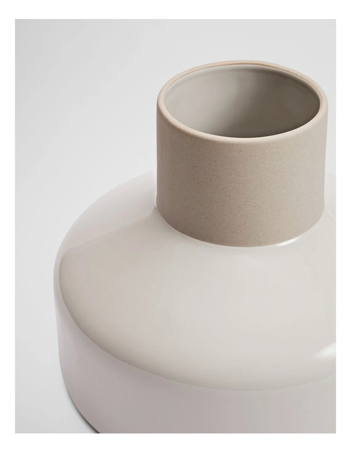 Darce Wide Stoneware Vase in Natural image 2