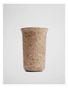 Pryn Medium Marble Vase in Coffee