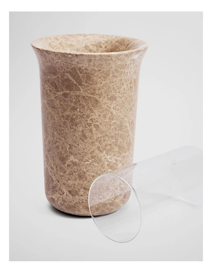 Pryn Medium Marble Vase in Coffee image 2