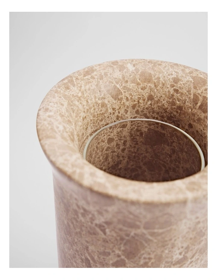 Pryn Small Marble Vase in Coffee image 2