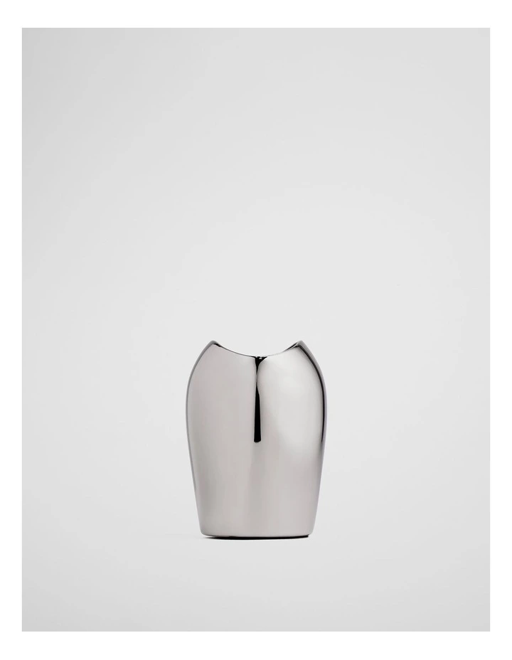 Cape Small Metallic Vase in Silver image 1